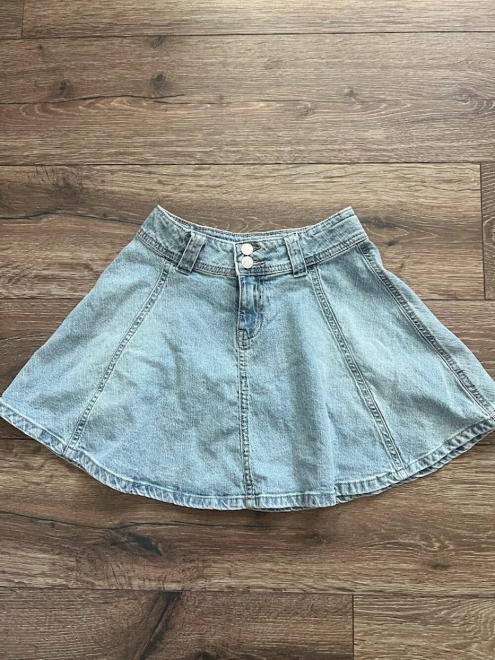 Art Class Blue Denim A Line Adjustable Waist Skirt Size Medium (8)